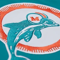 Veste à boutons-pression en satin double couche pour homme Mitchell & Ness Aqua Miami Dolphins
