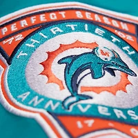Veste à boutons-pression en satin double couche pour homme Mitchell & Ness Aqua Miami Dolphins