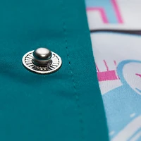 Veste à boutons-pression en satin double couche pour homme Mitchell & Ness Aqua Miami Dolphins