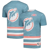 T-shirt Mitchell & Ness Aqua Miami Dolphins Jumbotron 3.0 pour homme