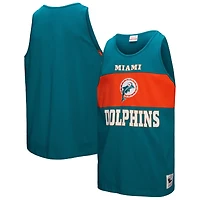 Men's Mitchell & Ness Aqua Miami Dolphins Retro Colorblock Tank Top