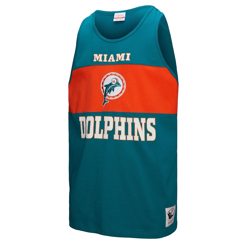 Débardeur rétro colorblock Aqua Miami Dolphins de Mitchell & Ness pour homme