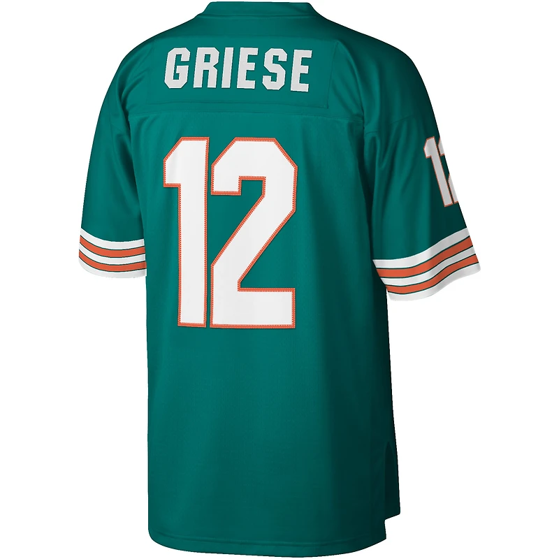 Maillot réplique Mitchell & Ness Bob Griese Aqua Miami Dolphins Legacy pour hommes