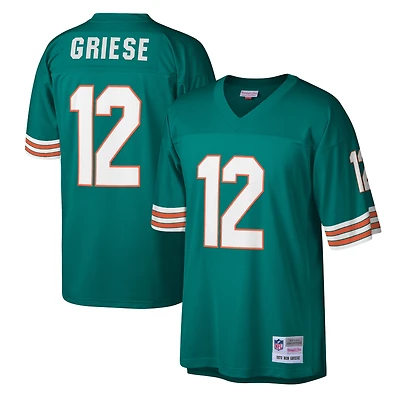 Maillot réplique Mitchell & Ness Bob Griese Aqua Miami Dolphins Legacy pour hommes