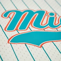 Men's Mitchell & Ness  Cream Miami Dolphins Big Tall Heavyweight Mesh Button-Up Fashion Jersey