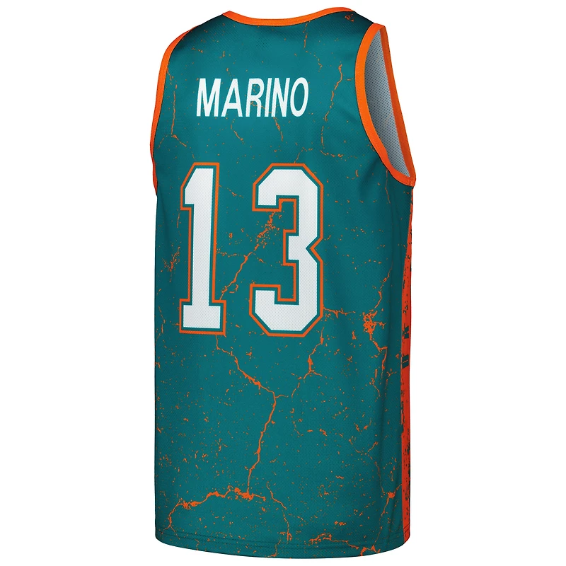 Débardeur Mitchell & Ness Dan Marino Aqua Miami Dolphins 1990 Player Burst pour hommes