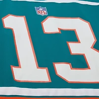 Men's Mitchell & Ness Dan Marino Aqua Miami Dolphins Maxxed Out Fashion Hockey Jersey