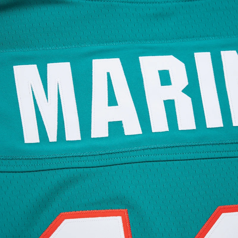 Men's Mitchell & Ness Dan Marino Aqua Miami Dolphins Player Name Number Hoodie Legacy Jersey
