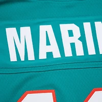 Men's Mitchell & Ness Dan Marino Aqua Miami Dolphins Player Name Number Hoodie Legacy Jersey