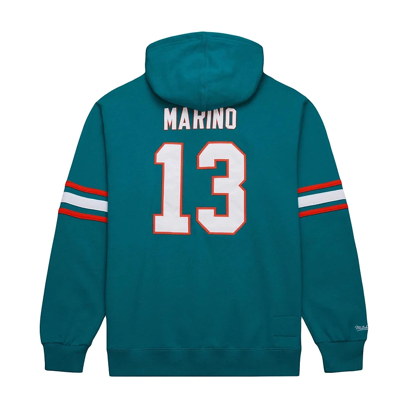 Men's Mitchell & Ness Dan Marino Aqua Miami Dolphins Retired Player Name Number Pullover Hoodie