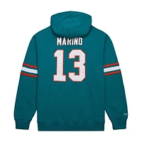 Men's Mitchell & Ness Dan Marino Aqua Miami Dolphins Retired Player Name Number Pullover Hoodie