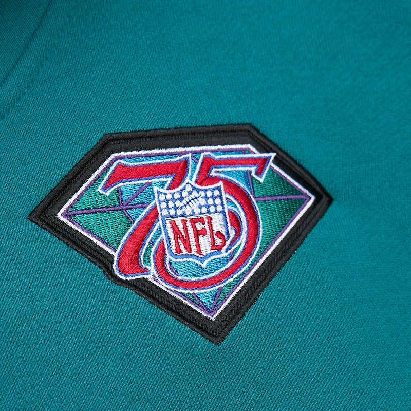 Sweat à capuche pour homme Mitchell & Ness Dan Marino Aqua Miami Dolphins avec nom et numéro de joueur retraité