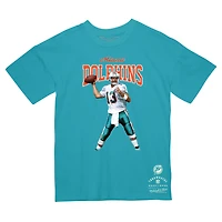 T-shirt Mitchell & Ness Dan Marino Aqua pour homme, joueur retraité des Miami Dolphins