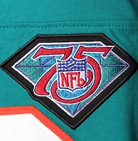 Haut à manches longues Mitchell & Ness Dan Marino Aqua Miami Dolphins Throwback Retired Player Name Number pour homme