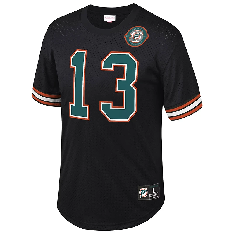 Haut pour hommes Mitchell & Ness Dan Marino noir Miami Dolphins Big Tall Mesh Nom et numéro du joueur