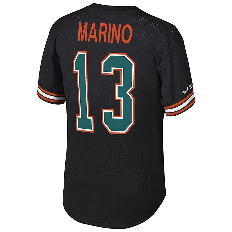 Men's Mitchell & Ness Dan Marino Black Miami Dolphins Big Tall Mesh Player Name Number Top