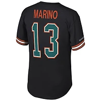Men's Mitchell & Ness Dan Marino Black Miami Dolphins Big Tall Mesh Player Name Number Top
