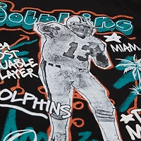 T-shirt graphique Mitchell & Ness Dan Marino pour homme, noir, des Dolphins de Miami, avec inscription « Cheat Up Player »