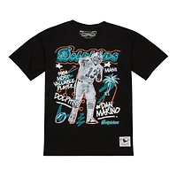 T-shirt graphique Mitchell & Ness Dan Marino pour homme, noir, des Dolphins de Miami, avec inscription « Cheat Up Player »