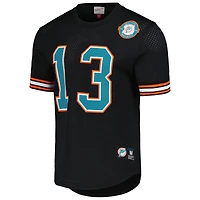 Haut en maille noir pour homme avec nom et numéro de joueur retraité des Miami Dolphins Dan Marino Mitchell & Ness