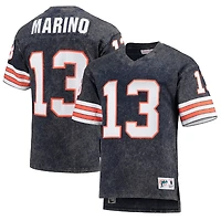 Men's Mitchell & Ness Dan Marino Navy Miami Dolphins Retired Player Name Number Acid Wash T-Shirt