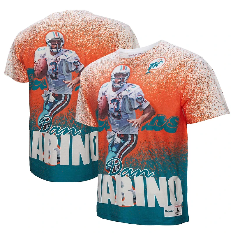 T-shirt Mitchell & Ness Dan Marino pour homme, joueur retraité des Miami Dolphins, gris