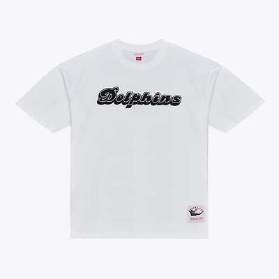 T-shirt monochrome blanc Mitchell & Ness Miami Dolphins pour homme