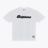 T-shirt monochrome blanc Mitchell & Ness Miami Dolphins pour homme