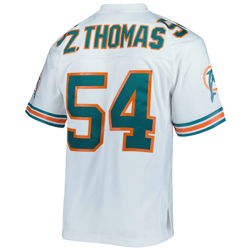 Maillot réplique Mitchell & Ness Zach Thomas blanc Miami Dolphins Legacy pour hommes