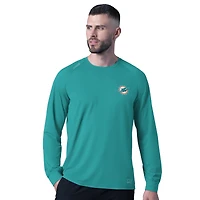 Men's MSX by Michael Strahan  Aqua Miami Dolphins Forward Long-Sleeve T-Shirt
