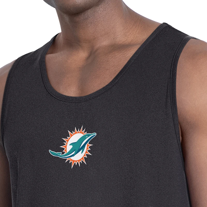 Men's MSX by Michael Strahan Charcoal Miami Dolphins Energy Tank Top
