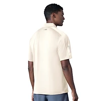 Polo MSX par Michael Strahan pour homme, crème, motif tournoi des Miami Dolphins