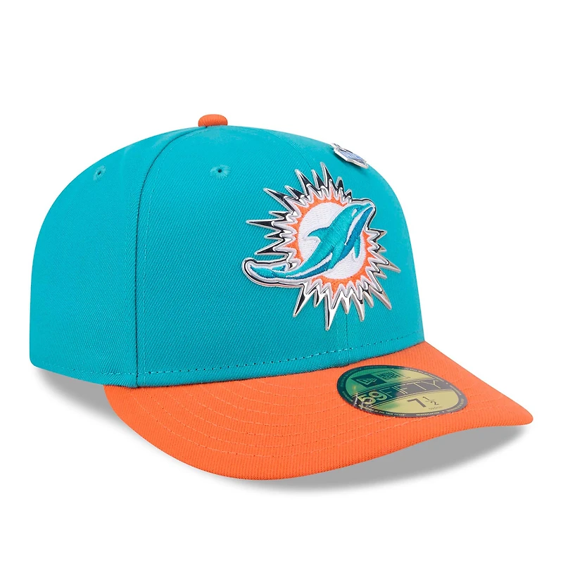 Men's New Era  Aqua/Orange Miami Dolphins 2026 NFL Draft Pre-Curved 59FIFTY Fitted Hat