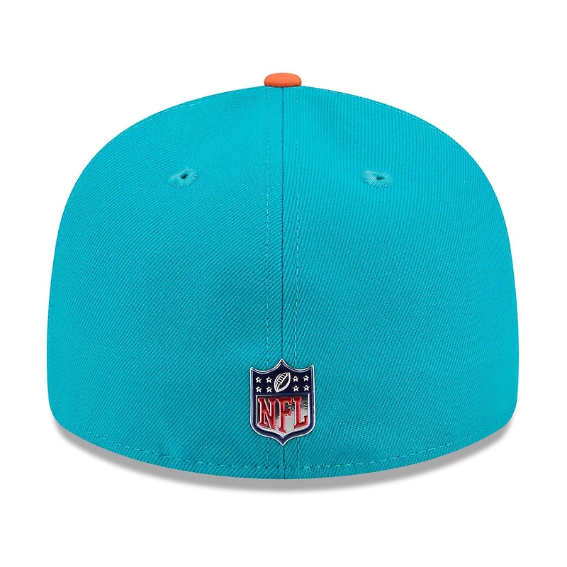 Men's New Era  Aqua/Orange Miami Dolphins 2026 NFL Draft Pre-Curved 59FIFTY Fitted Hat