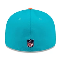 Men's New Era  Aqua/Orange Miami Dolphins 2026 NFL Draft Pre-Curved 59FIFTY Fitted Hat