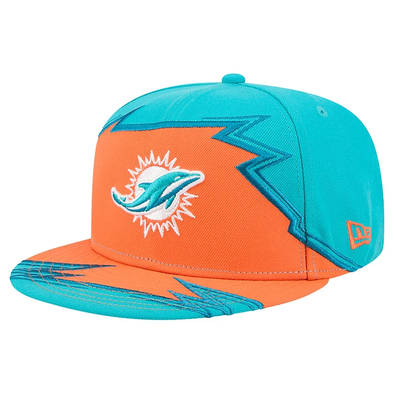 Casquette ajustée New Era 59FIFTY pour homme, bleu/orange, Miami Dolphins Break