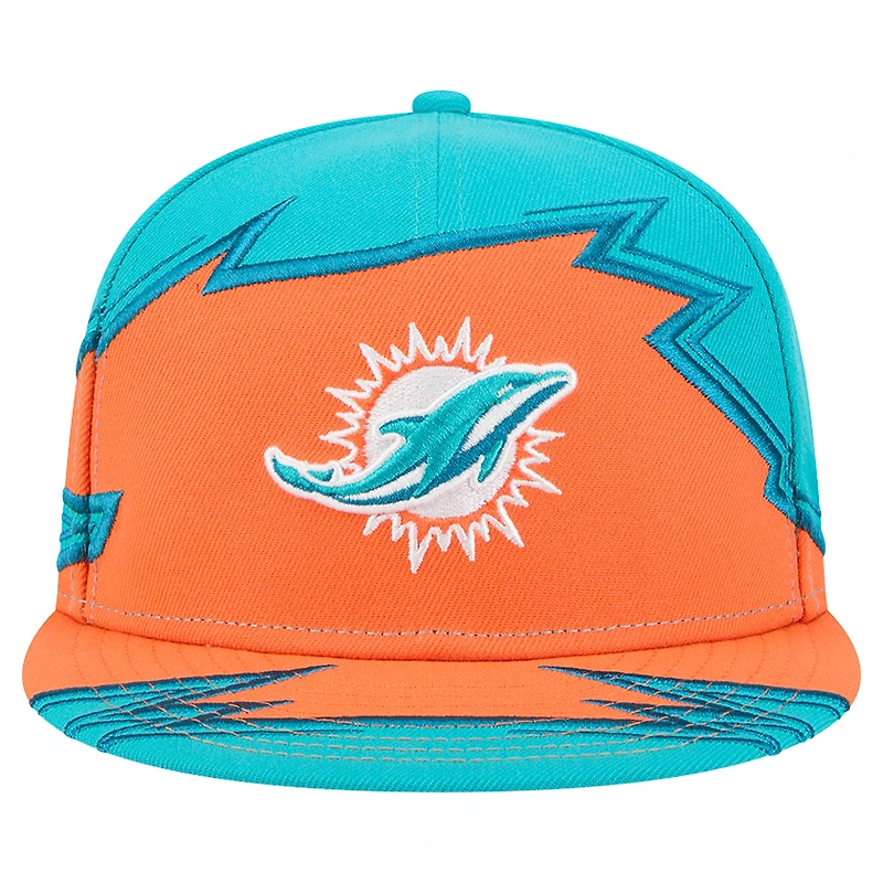 Men's New Era  Aqua/Orange Miami Dolphins Break 59FIFTY Fitted Hat