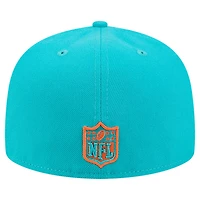 Men's New Era  Aqua/Orange Miami Dolphins Break 59FIFTY Fitted Hat