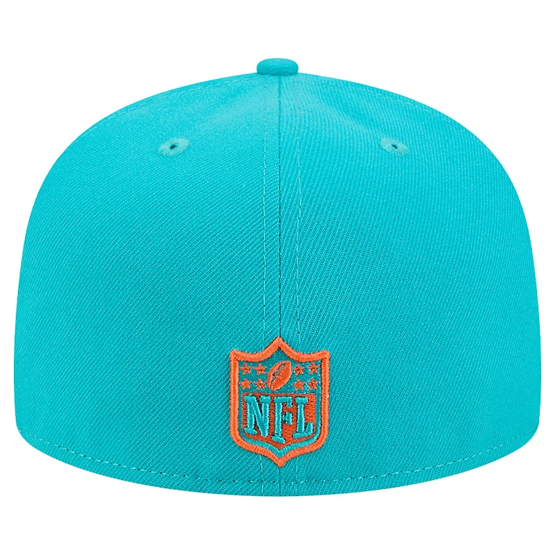 Casquette ajustée New Era 59FIFTY pour homme, bleu/orange, Miami Dolphins Break