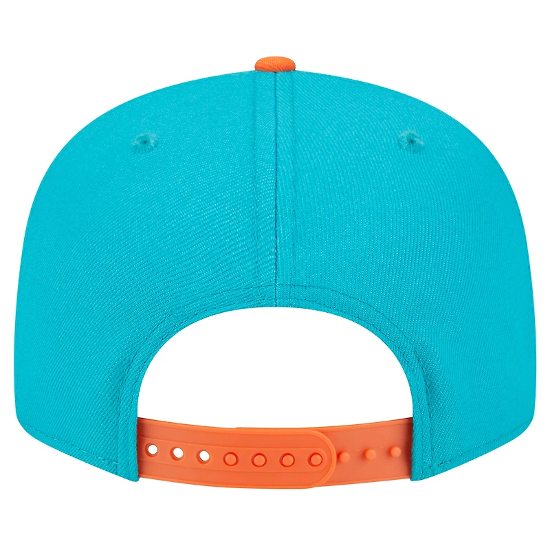 Men's New Era Aqua/Orange Miami Dolphins Team Establish 9FIFTY Snapback Hat