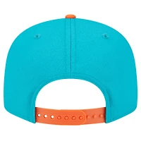 Men's New Era Aqua/Orange Miami Dolphins Team Establish 9FIFTY Snapback Hat