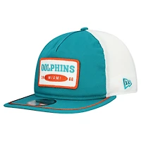 Casquette ajustable New Era Aqua/Blanc Miami Dolphins Patch 19TWENTY pour homme