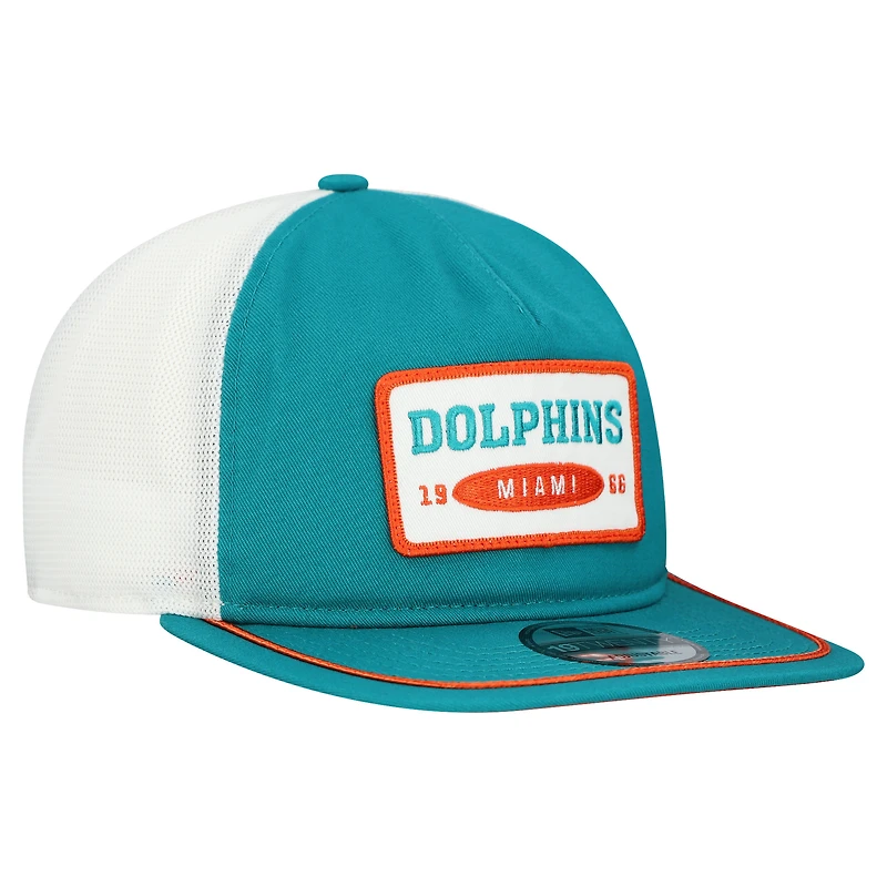 Casquette ajustable New Era Aqua/Blanc Miami Dolphins Patch 19TWENTY pour homme