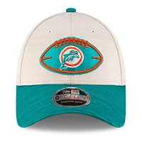 Casquette réglable Aqua Miami Dolphins 2024 Sideline 9FORTY New Era pour homme