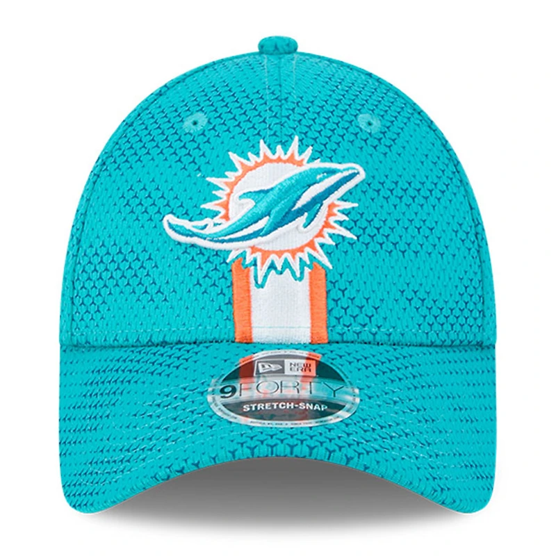 Men's New Era Aqua Miami Dolphins 2024 Sideline 9FORTY Stretch-Snap Hat