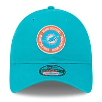 Casquette réglable Aqua Miami Dolphins 2024 Sideline 9TWENTY New Era pour hommes