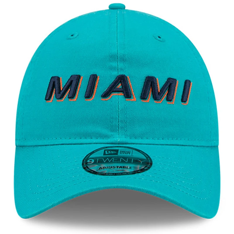 Casquette ajustable New Era Aqua Miami Dolphins 2025 Rivalries Collection Team 9TWENTY pour homme