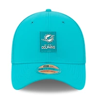 Casquette New Era Aqua Miami Dolphins 2025 Sideline 39THIRTY Flex pour homme