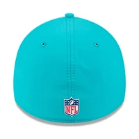 Casquette New Era Aqua Miami Dolphins 2025 Sideline 39THIRTY Flex pour homme