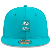 Men's New Era Aqua Miami Dolphins 2025 Sideline  59FIFTY Fitted Hat